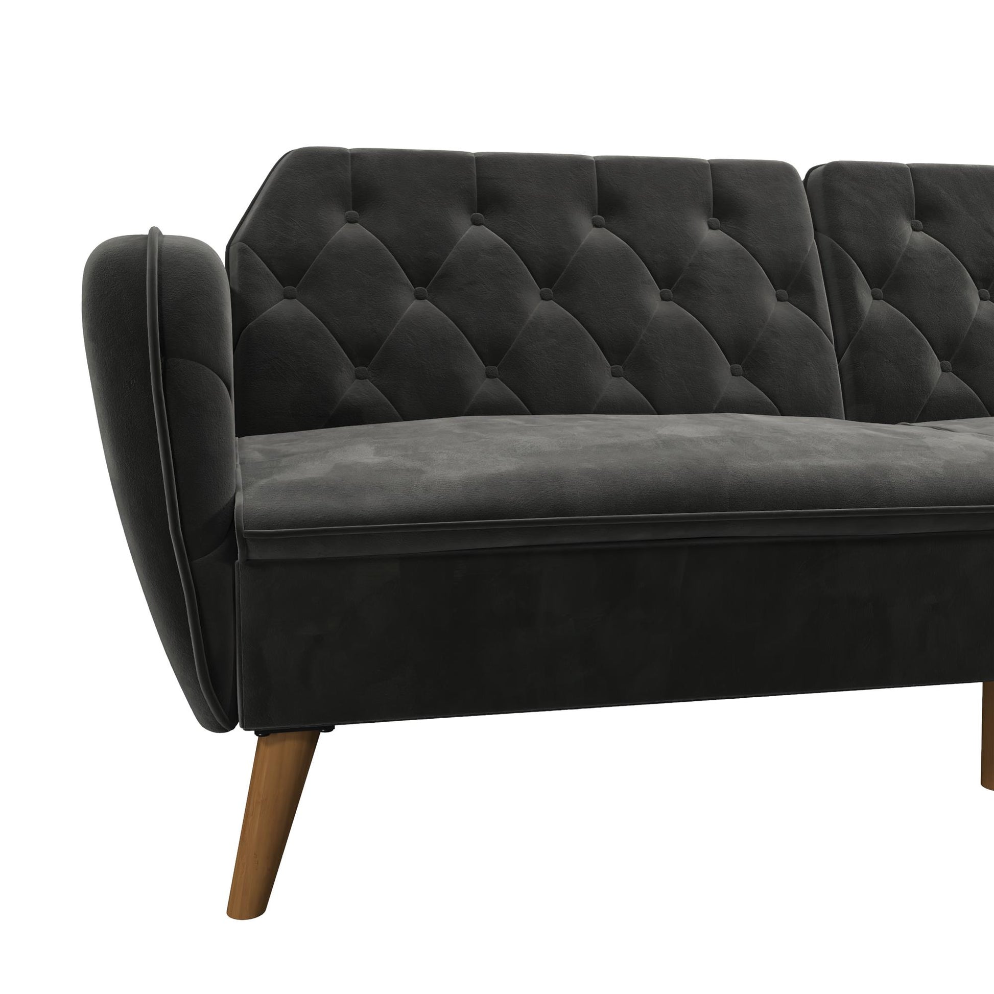 Tallulah Memory Foam Futon - Grey Velvet