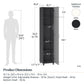 Kendall 16 Inch Multipurpose Storage Cabinet with 5 Shelves - Gray