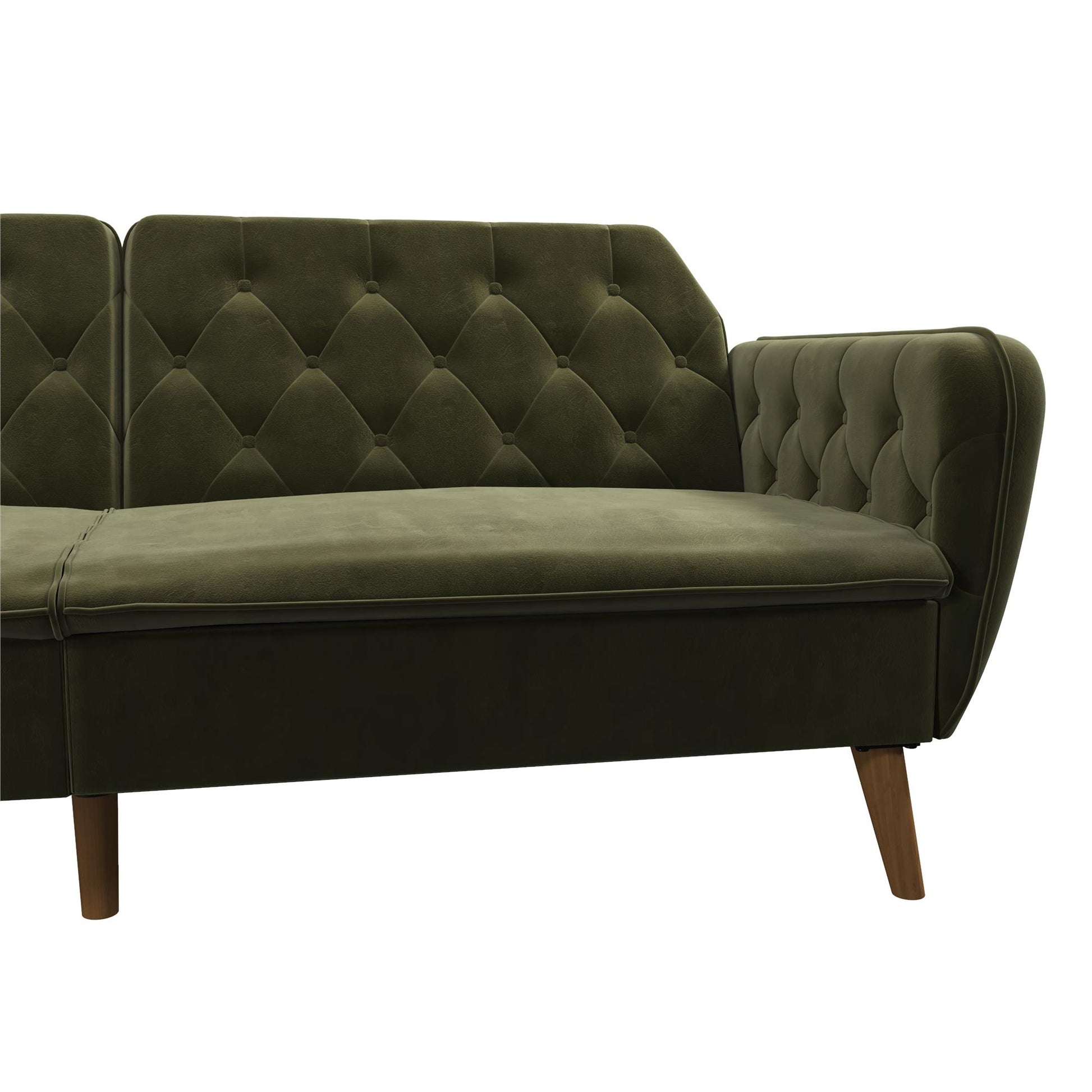 Tallulah Memory Foam Futon - Green