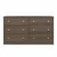 Ellwyn 6 Drawer Wide Dresser with Included Wall Anchor Kit - Brown Stanton Ash