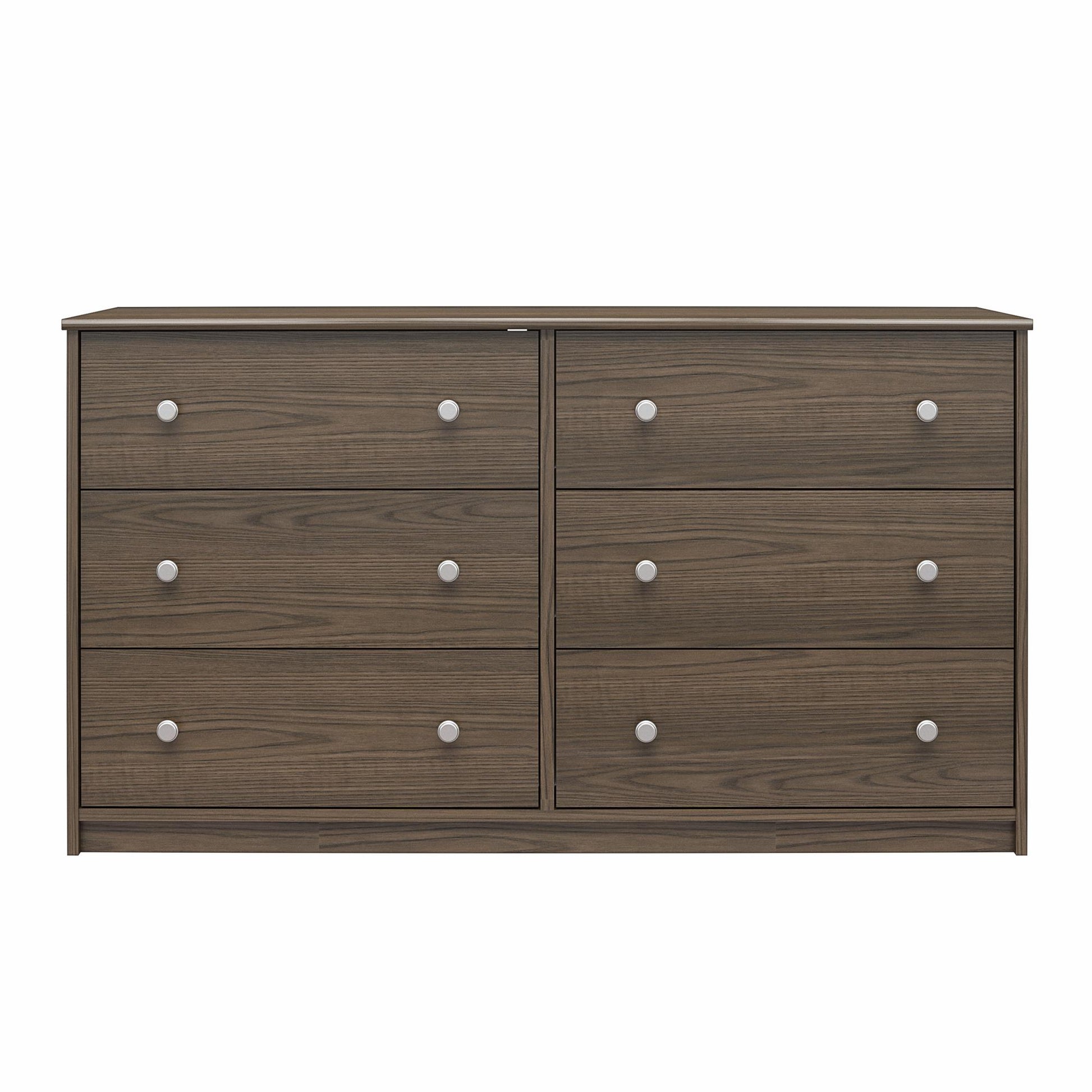 Ellwyn 6 Drawer Wide Dresser with Included Wall Anchor Kit - Brown Stanton Ash
