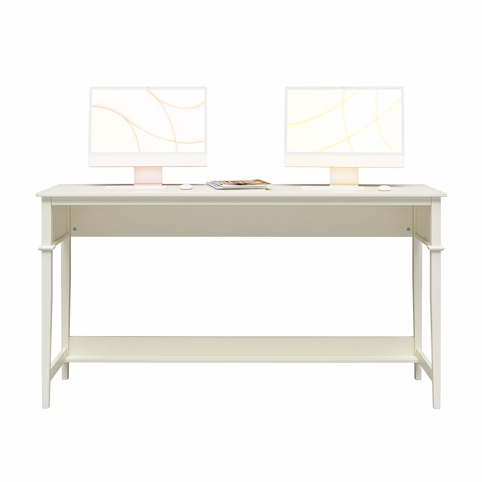 Franklin Painted Sofa Table / Extra Wide Desk with Foot Rest - White