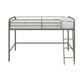 Jett Junior Loft Bed with Metal Frame and Built-In Ladder - Silver - Twin