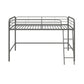 Jett Junior Loft Bed with Metal Frame and Built-In Ladder - Silver - Twin