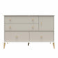 Valentina Asymmetrical 4 Drawer / 1 Door Convertible Dresser - White / Grey