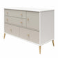Valentina Asymmetrical 4 Drawer / 1 Door Convertible Dresser - White / Grey