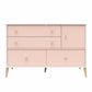 Little Seeds Valentina Asymmetrical 4 Drawer / 1 Door Convertible Dresser - Pale Pink