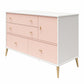 Little Seeds Valentina Asymmetrical 4 Drawer / 1 Door Convertible Dresser - Pale Pink