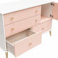 Little Seeds Valentina Asymmetrical 4 Drawer / 1 Door Convertible Dresser - Pale Pink