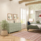 Her Majesty 4 Drawer/2 Door Wide Dresser, Pale Green - Pale Green