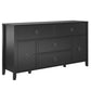 Her Majesty 4 Drawer/2 Door Wide Dresser, Black - Black