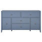 Her Majesty 4 Drawer/2 Door Wide Dresser, Blue - Blue