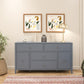 Her Majesty 4 Drawer/2 Door Wide Dresser, Blue - Blue