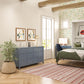 Her Majesty 4 Drawer/2 Door Wide Dresser, Blue - Blue
