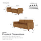 Pin Tufted Transitional Futon with Vertical Stitching and Button Tufting - Rust