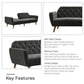 Tallulah Memory Foam Futon - Grey Velvet