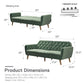 Tallulah Memory Foam Futon - Light Green