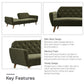 Tallulah Memory Foam Futon - Green