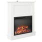Ellsworth Modern Electric Fireplace with Mantel and 23 Inch Fireplace Insert - White