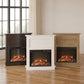 Ellsworth Modern Electric Fireplace with Mantel and 23 Inch Fireplace Insert - White