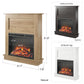 Ellsworth Modern Electric Fireplace with Mantel and 23 Inch Fireplace Insert - White