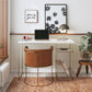 Neely Desk Mixed Media with Flat and Angled Shelves - Plaster