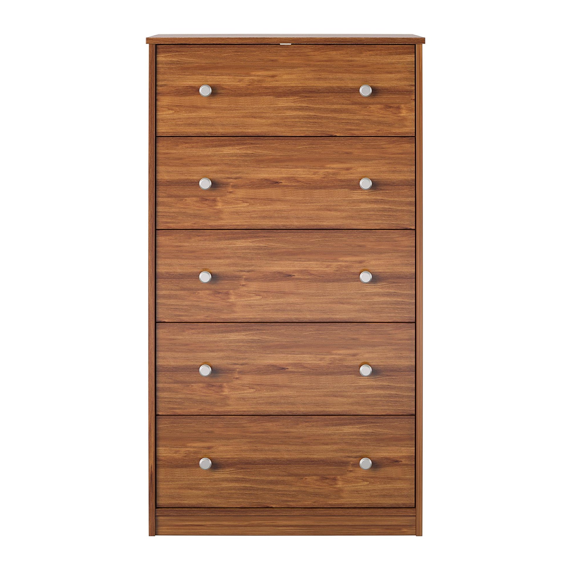 Ellwyn Tall 5 Drawer Dresser, Brown Oak - Bank Alder