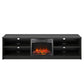 Noble 75" TV Stand with Electric Fireplace Insert and 4 Shelves - Black Oak
