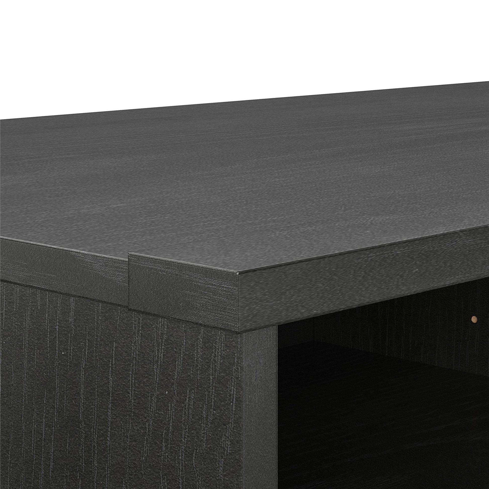 Noble 75" TV Stand with Electric Fireplace Insert and 4 Shelves - Black Oak