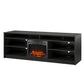 Hendrix 75" TV Stand with Electric Fireplace Insert and 6 Shelves - Black Oak