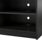 Hendrix 75" TV Stand with Electric Fireplace Insert and 6 Shelves - Black Oak