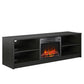 Noble 65” TV Stand with Electric Fireplace Insert and 4 Shelves - Black Oak