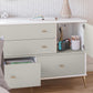 Valentina Asymmetrical 4 Drawer / 1 Door Convertible Dresser - White / Grey
