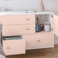 Little Seeds Valentina Asymmetrical 4 Drawer / 1 Door Convertible Dresser - Pale Pink