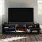 Noble 75" TV Stand with Electric Fireplace Insert and 4 Shelves - Black Oak