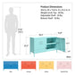 Cache 2 Door Wide Metal Locker Accent Storage Cabinet, Blue - Blue