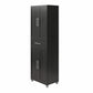 Camberly Framed 4 Door/1 Drawer Storage Cabinet, Black Oak - Black Oak