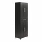 Camberly Framed 4 Door/1 Drawer Storage Cabinet, Black Oak - Black Oak