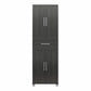 Camberly Framed 4 Door/1 Drawer Storage Cabinet, Black Oak - Black Oak