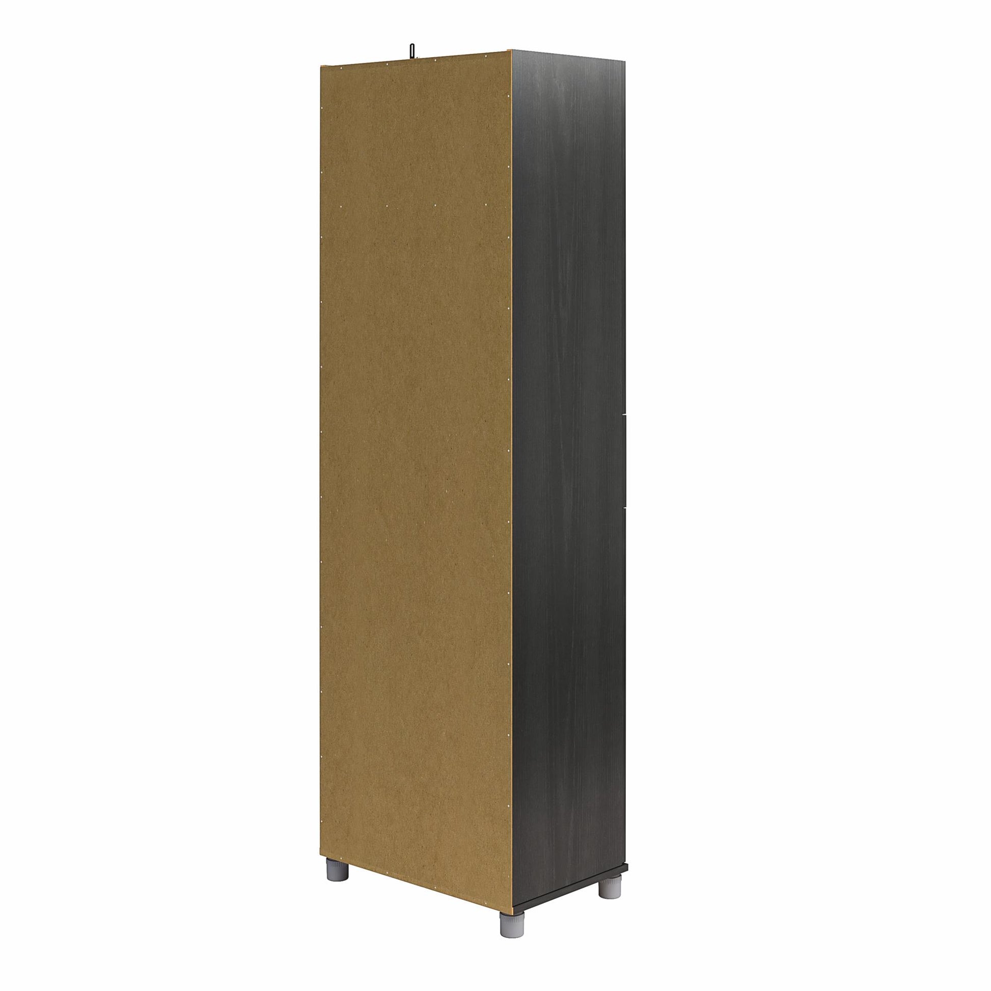 Camberly Framed 4 Door/1 Drawer Storage Cabinet, Black Oak - Black Oak