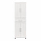 Camberly Framed 4 Door/1 Drawer Storage Cabinet, Ivory Oak - Ivory Oak