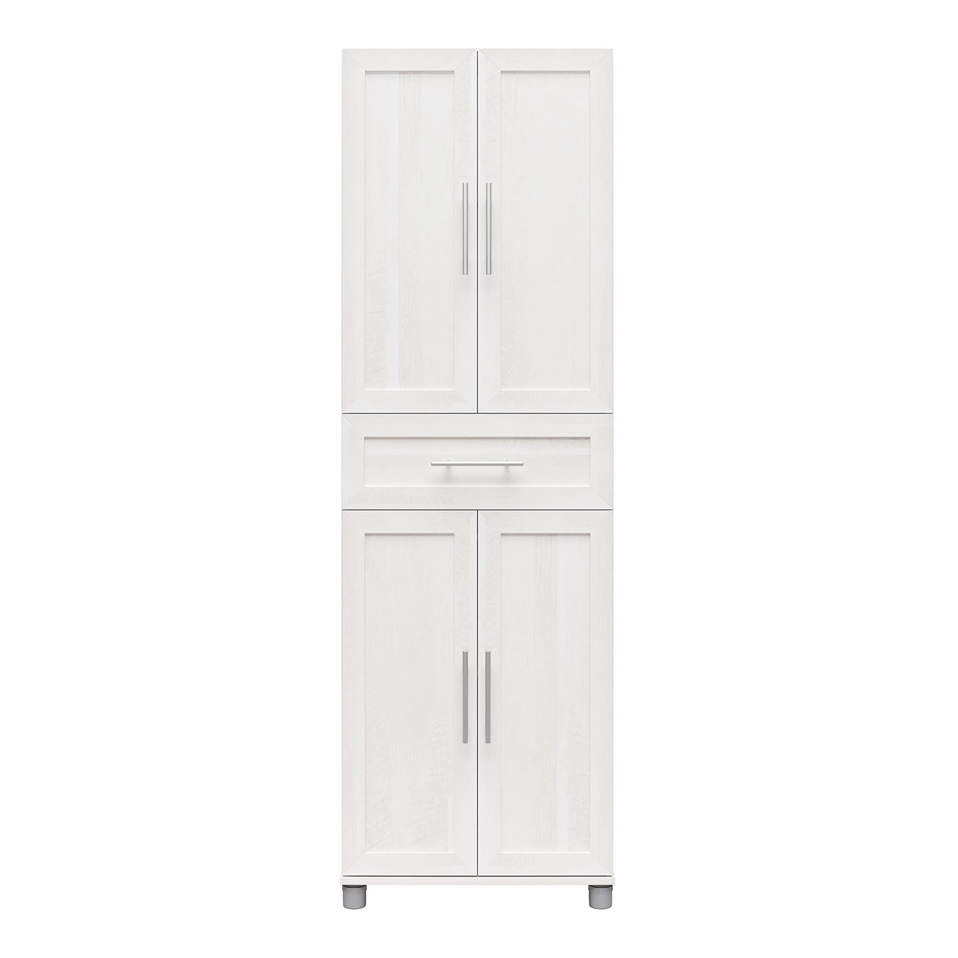 Camberly Framed 4 Door/1 Drawer Storage Cabinet, Ivory Oak - Ivory Oak