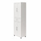 Camberly Framed 4 Door/1 Drawer Storage Cabinet, Ivory Oak - Ivory Oak
