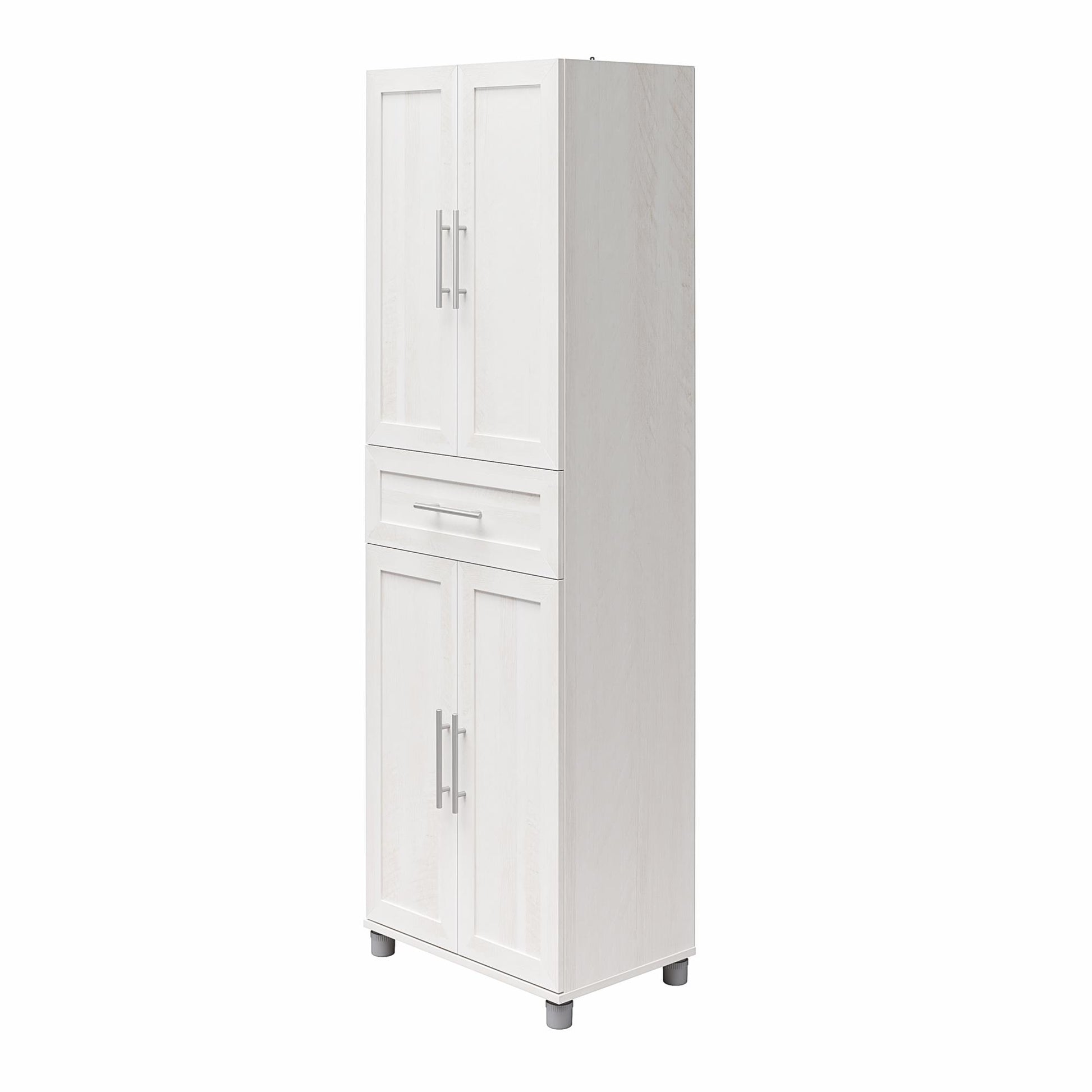 Camberly Framed 4 Door/1 Drawer Storage Cabinet, Ivory Oak - Ivory Oak