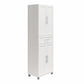 Camberly Framed 4 Door/1 Drawer Storage Cabinet, Ivory Oak - Ivory Oak