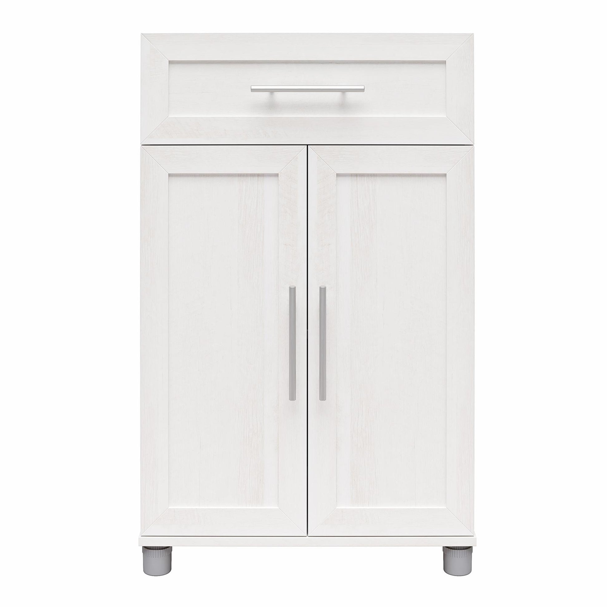 Camberly Framed 2 Door/1 Drawer Storage Cabinet, Ivory Oak - Ivory Oak
