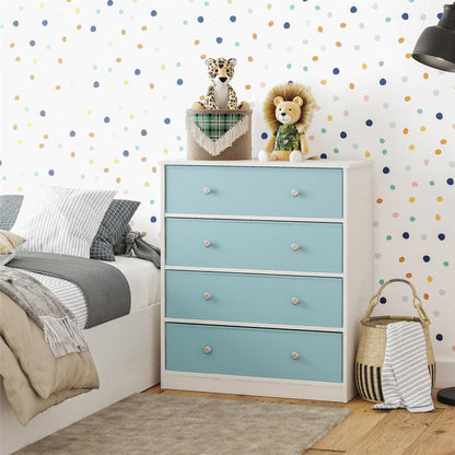 Mya Park Dresser with Fabric Bins - Light Blue