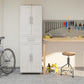 Camberly Framed 4 Door/1 Drawer Storage Cabinet, Ivory Oak - Ivory Oak