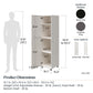 Camberly 60" Tall Storage Cabinet with 4 Shelves and Adjustable Feet - Graphite Grey