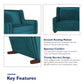Baby Relax Hadley Upholstered Double Rocker Chair, Green Velvet - Green
